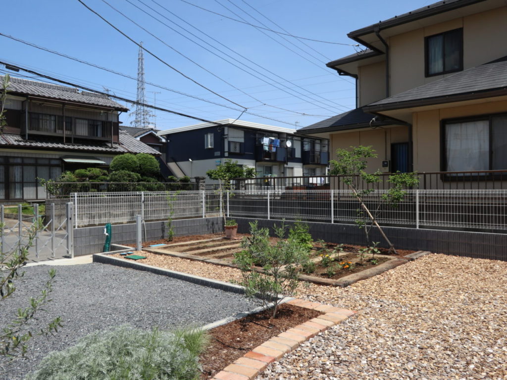 枕木で囲う家庭菜園スペース 埼玉県深谷でエクステリアリフォームならegsy イグシー へ